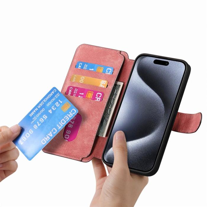 CASENEO - CASENEO iPhone 15 Pro Max Fodral Äkta läder - Rosa