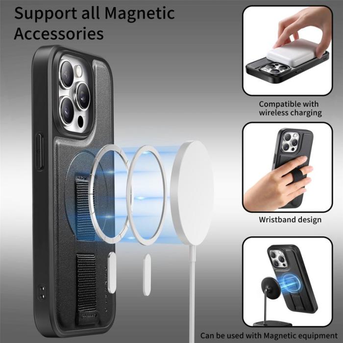 CASENEO - CASENEO iPhone 15 Pro Max Fodral - PU Läder + PC - Svart