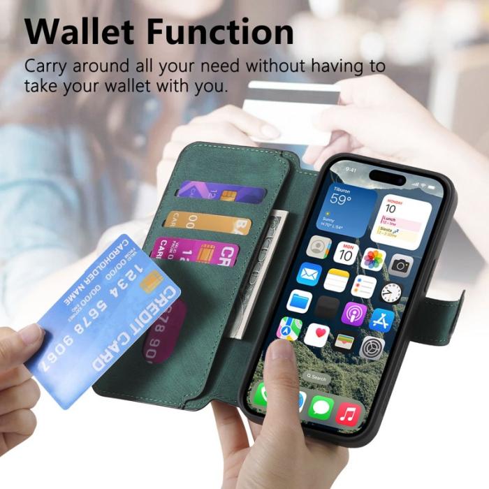 CASENEO - CASENEO iPhone 16 Fodral Äkta läder - Grön