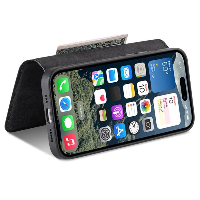 CASENEO - CASENEO iPhone 16 Fodral Äkta läder - Svart