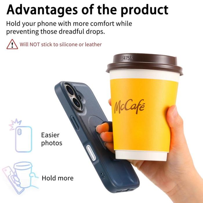 CASENEO - CASENEO iPhone 16 Fodral Magnetiskt PU Läder - Blå