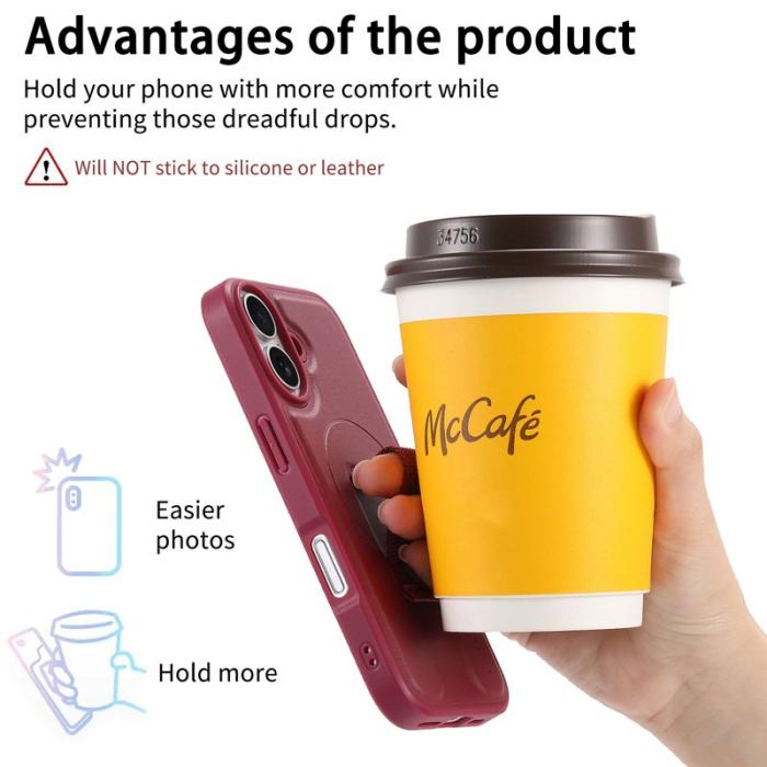 CASENEO - CASENEO iPhone 16 Fodral Magnetiskt PU Läder - Röd