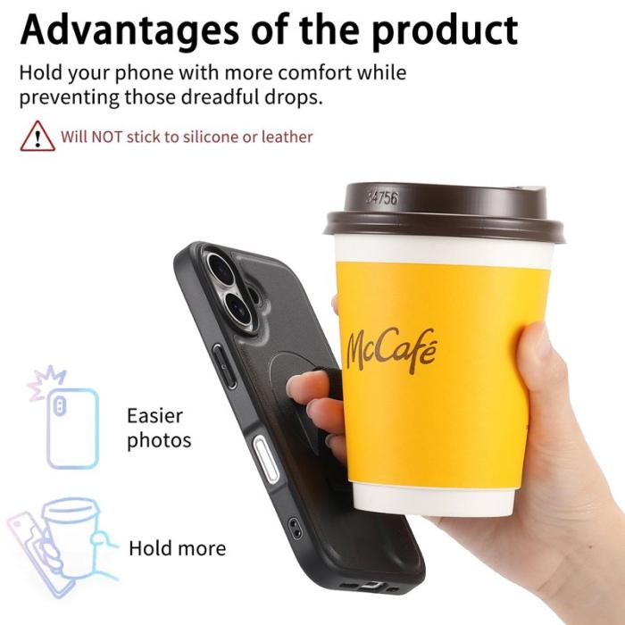 CASENEO - CASENEO iPhone 16 Fodral Magnetiskt PU Läder - Svart