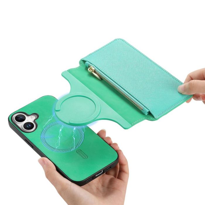 CASENEO - CASENEO iPhone 16 Plus Fodral Äkta läder - Grön