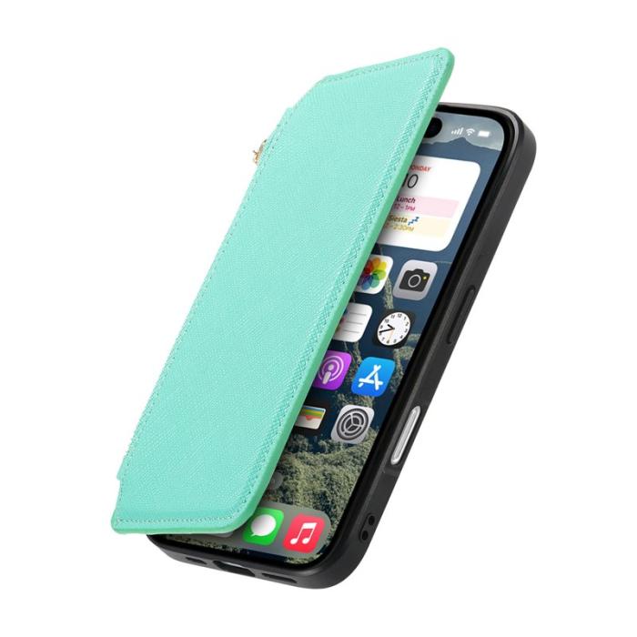 CASENEO - CASENEO iPhone 16 Plus Fodral Äkta läder - Grön