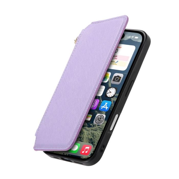 CASENEO - CASENEO iPhone 16 Plus Fodral Äkta läder - Lila