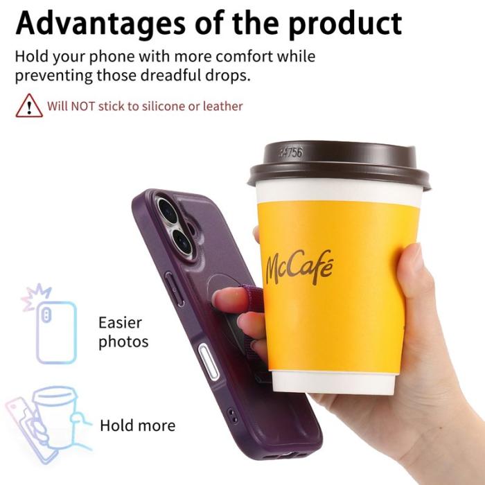 CASENEO - CASENEO iPhone 16 Plus Fodral - Magnetiskt PU Läder - Lila