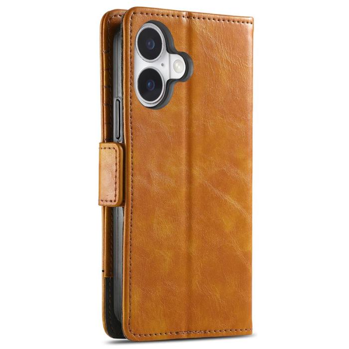 CASENEO - CASENEO iPhone 16 Plus Skal PU Läder Fodral - Ljusbrun