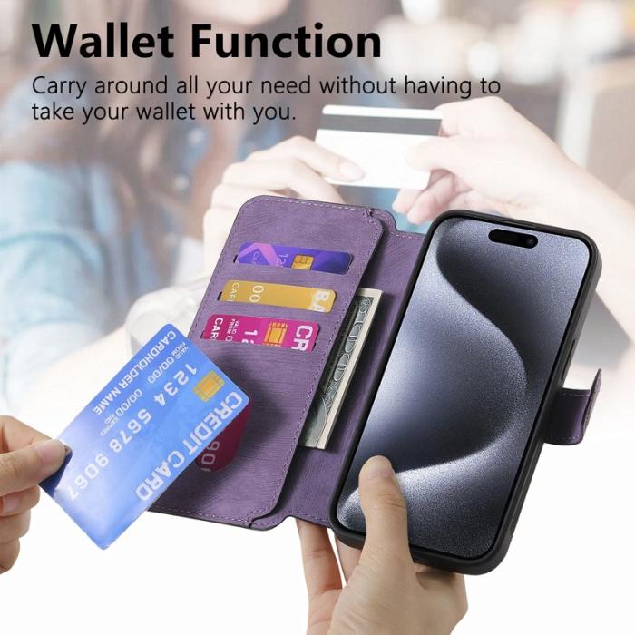 CASENEO - CASENEO iPhone 16 Pro Fodral Äkta läder - Lila