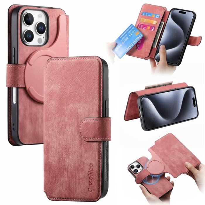 CASENEO - CASENEO iPhone 16 Pro Fodral Äkta läder - Pink