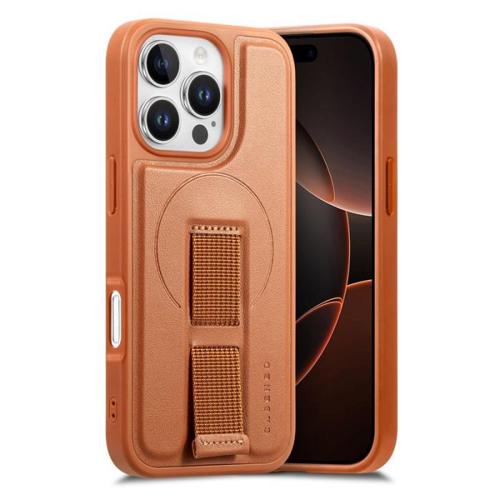 CASENEO - CASENEO iPhone 16 Pro Fodral - Magnetiskt PU Läder - Brun