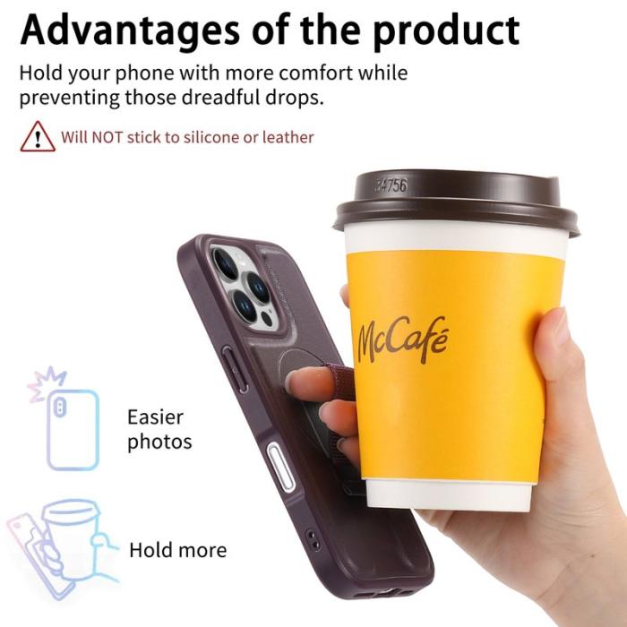 CASENEO - CASENEO iPhone 16 Pro Fodral - Magnetiskt PU Läder - Lila