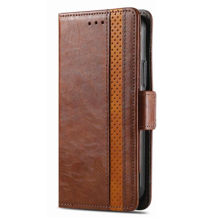 CASENEO - CASENEO iPhone 16 Pro Fodral PU Läder Ställ med RFID - Mörkbrun