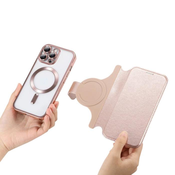 CASENEO - CASENEO iPhone 16 Pro Fodral TPU Inner Shell - Äkta läder - Roséguld