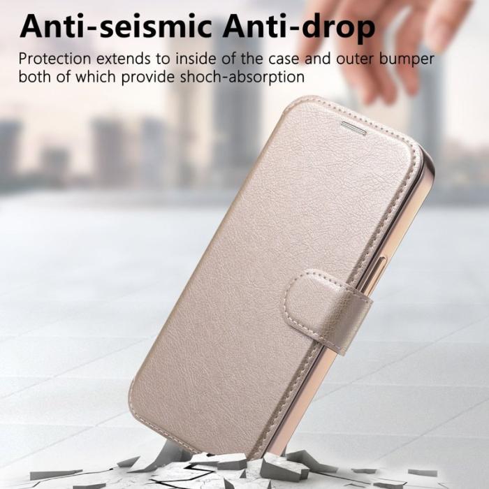 CASENEO - CASENEO iPhone 16 Pro Fodral TPU Inner Shell - Äkta läder - Roséguld