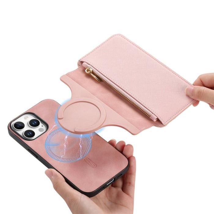 CASENEO - CASENEO iPhone 16 Pro Max Fodral Äkta läder - Pink