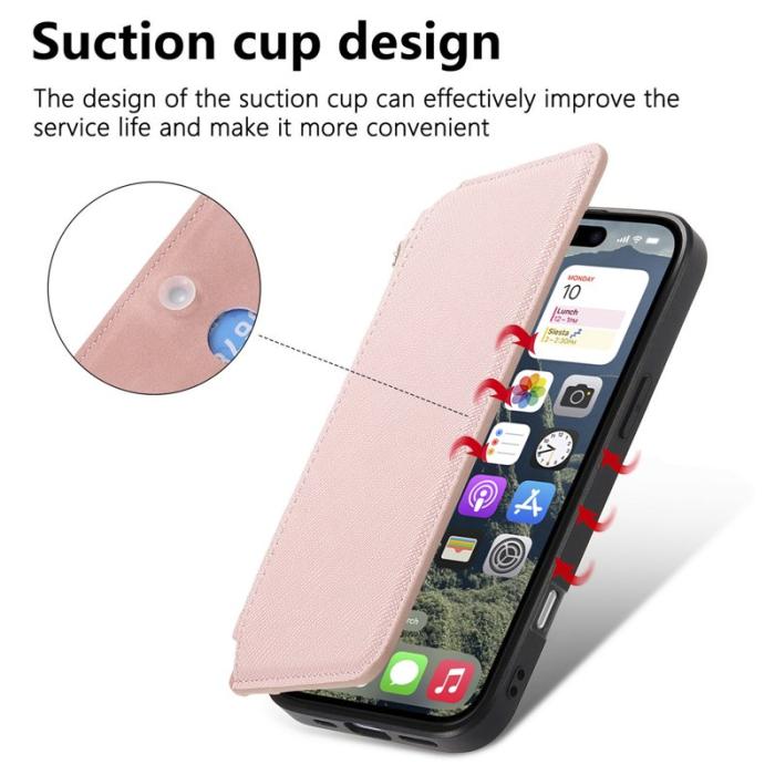 CASENEO - CASENEO iPhone 16 Pro Max Fodral Äkta läder - Pink