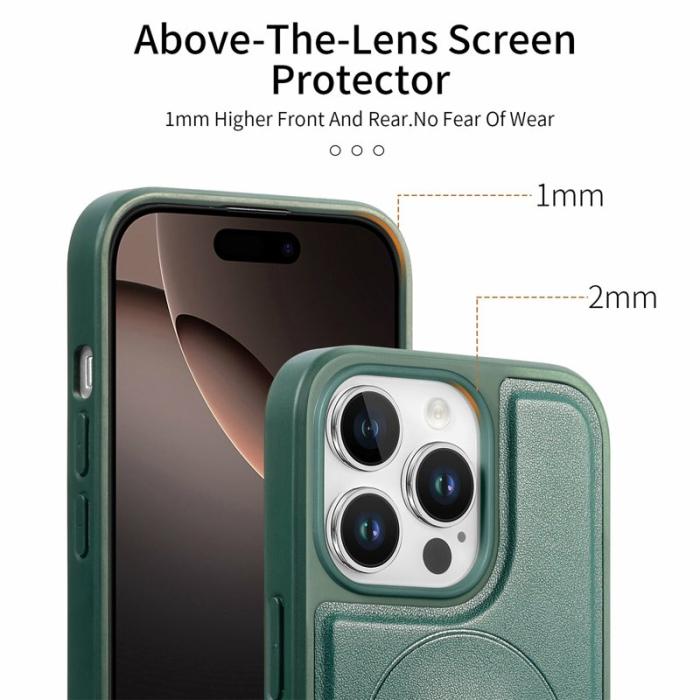 CASENEO - CASENEO iPhone 16 Pro Max Fodral PU Läder - Grön