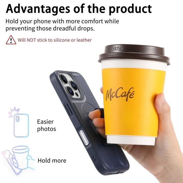 CASENEO - CASENEO iPhone 16 Pro Max Fodral - PU Läder + PC - Blå