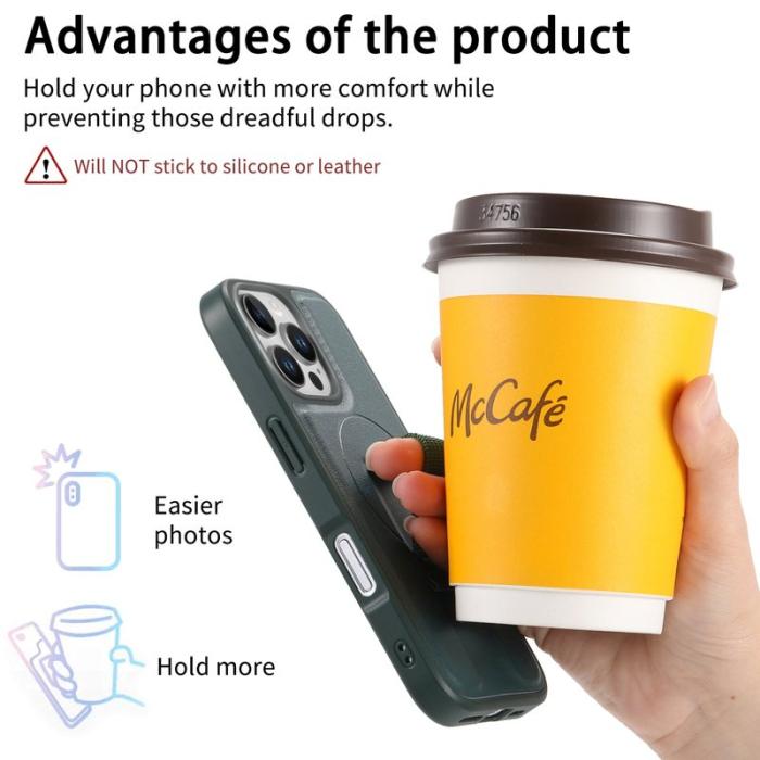 CASENEO - CASENEO iPhone 16 Pro Max Fodral - PU Läder + PC - Grön