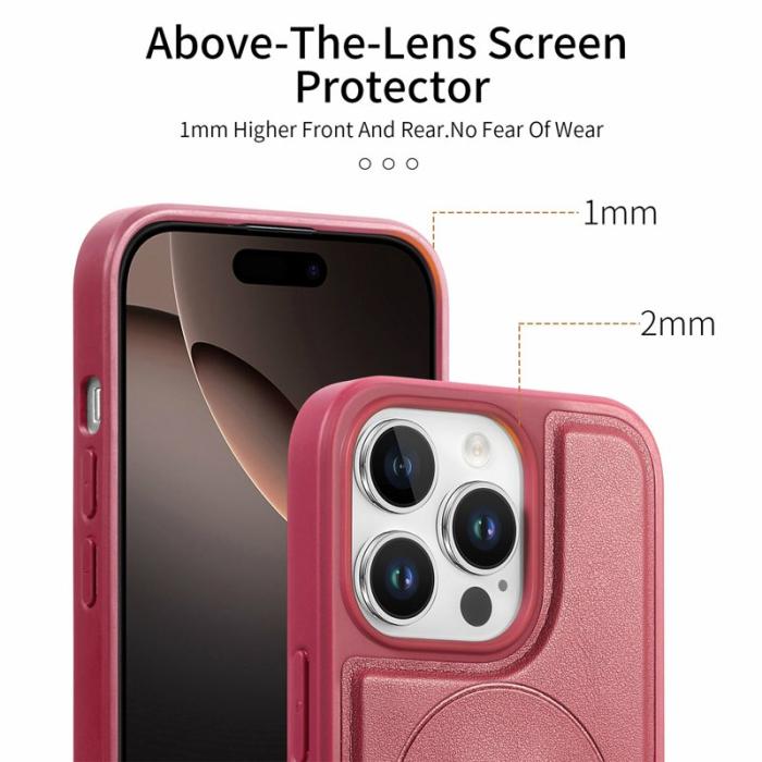 CASENEO - CASENEO iPhone 16 Pro Max Fodral PU Läder - Röd