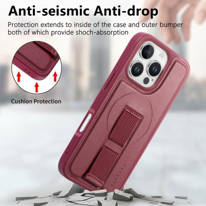 CASENEO - CASENEO iPhone 16 Pro Max Fodral PU Läder - Röd