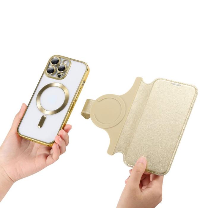 CASENEO - CASENEO iPhone 16 Pro Max Fodral TPU Inre Skal - Äkta läder - Guld