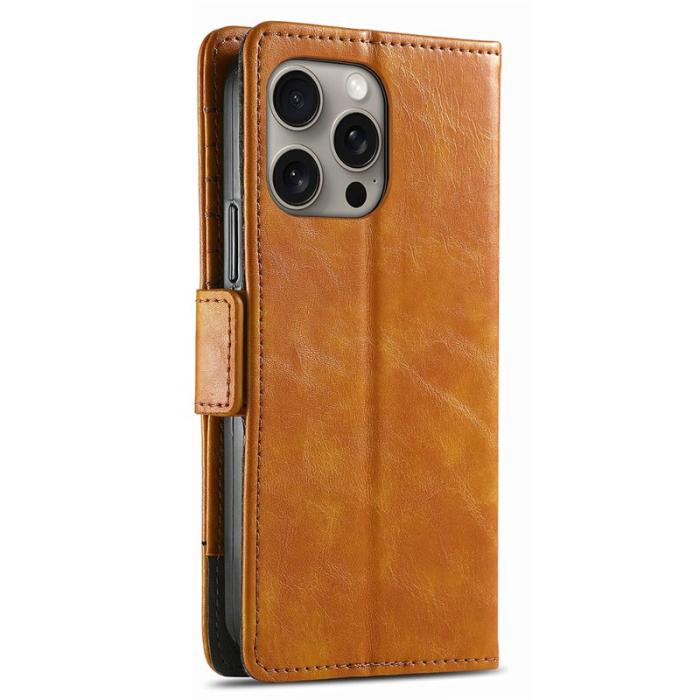 CASENEO - CASENEO iPhone 16 Pro Max Skal Äkta läder - Ljusbrun