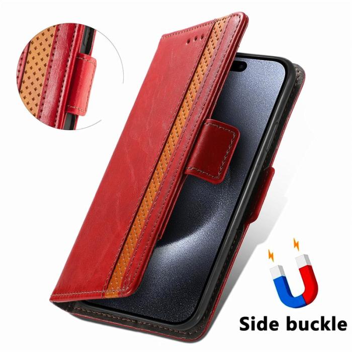 CASENEO - CASENEO iPhone 16 Pro Max Skal Äkta läder - Röd