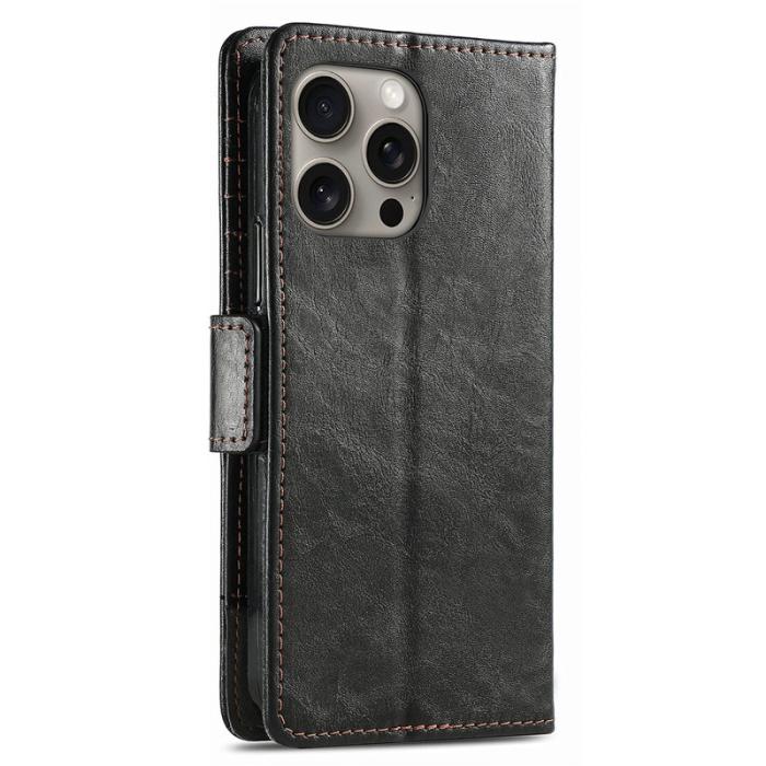 CASENEO - CASENEO iPhone 16 Pro Max Skal Äkta läder - Svart