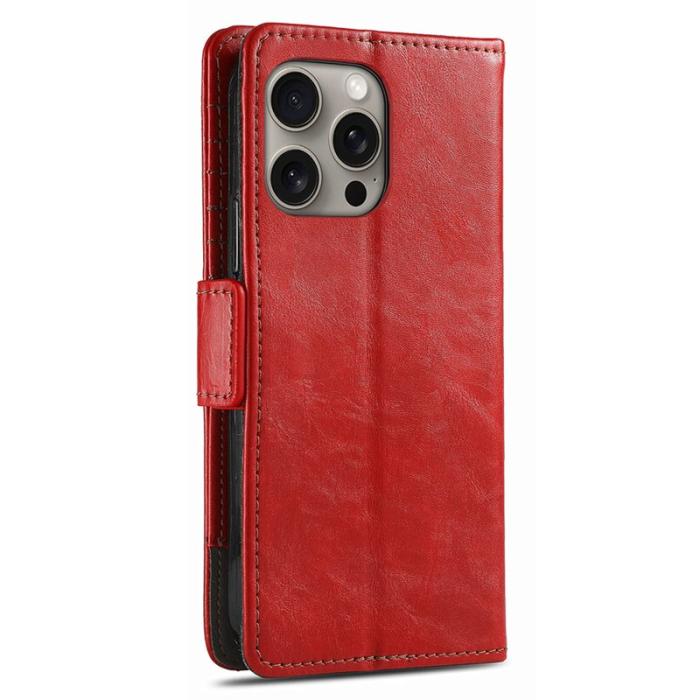 CASENEO - CASENEO iPhone 16 Pro Skal Äkta läder - Röd