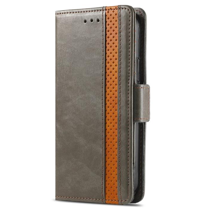 CASENEO - CASENEO iPhone 16 Skal PU Läder Fodral med RFID - Grå