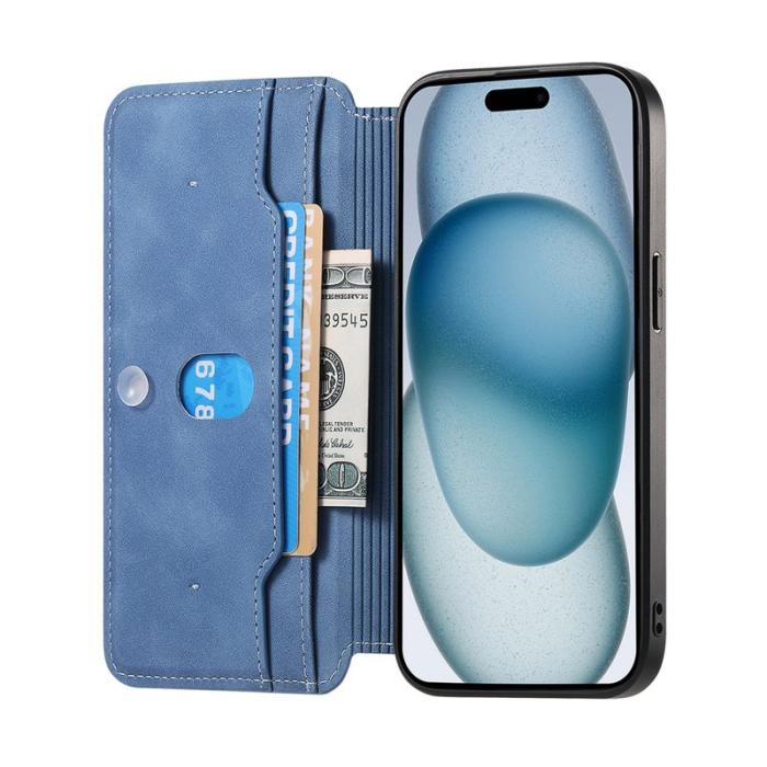 CASENEO - CASENEO iPhone 16e Fodral Äkta läder - Blå