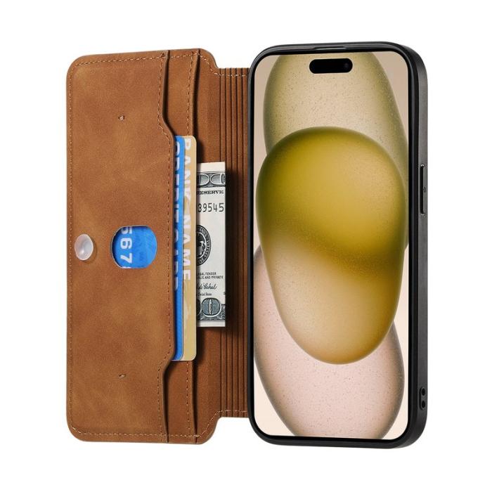 CASENEO - CASENEO iPhone 16e Fodral Äkta läder - Brun