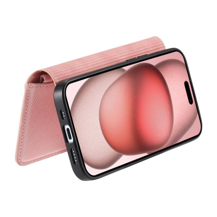 CASENEO - CASENEO iPhone 16e Fodral Äkta läder - Detachable - Rosa