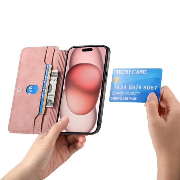 CASENEO - CASENEO iPhone 16e Fodral Äkta läder - Detachable - Rosa