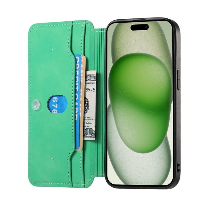 CASENEO - CASENEO iPhone 16e Fodral Äkta läder - Grön