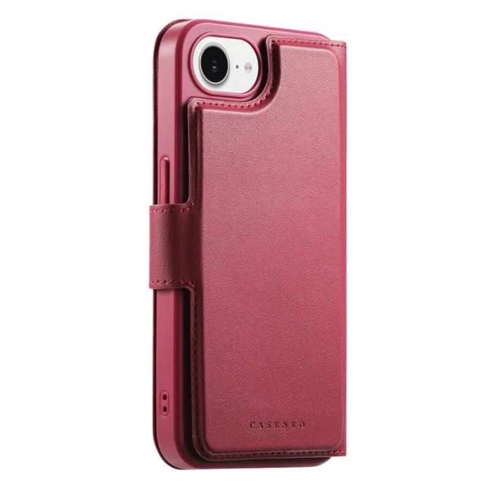 CASENEO - CASENEO iPhone 16e Fodral Äkta läder - RFID Blocking - Röd