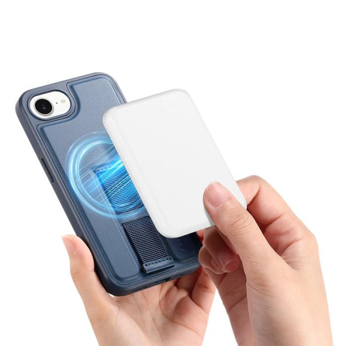 CASENEO - CASENEO iPhone 16e Fodral Magnetiskt PU Läder - Blå