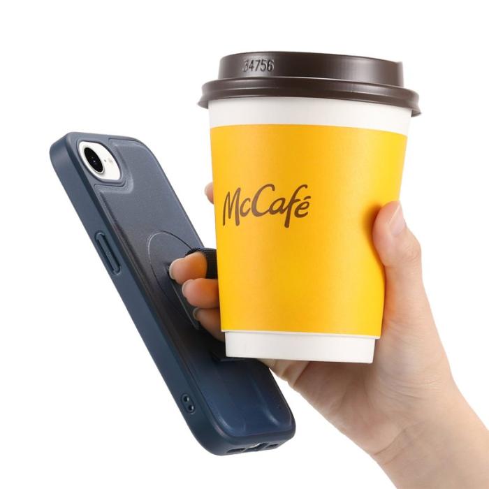 CASENEO - CASENEO iPhone 16e Fodral Magnetiskt PU Läder - Blå