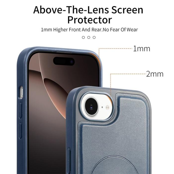 CASENEO - CASENEO iPhone 16e Fodral Magnetiskt PU Läder - Blå