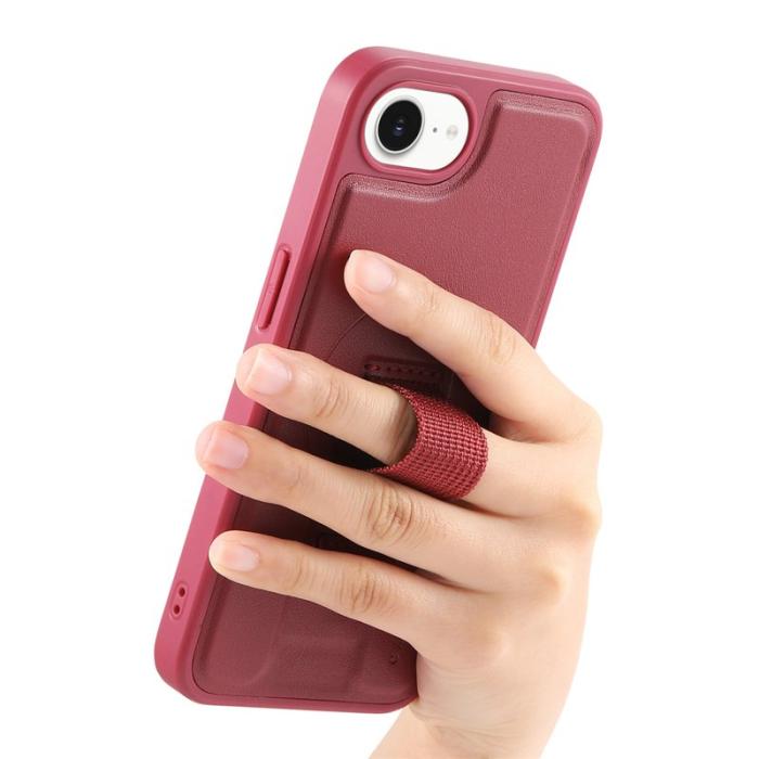 CASENEO - CASENEO iPhone 16e Fodral Magnetiskt PU Läder - Röd