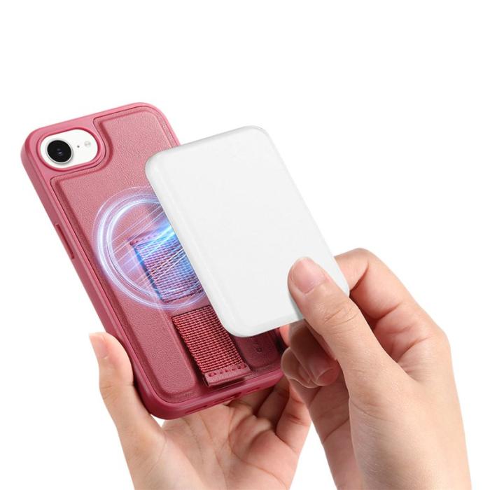 CASENEO - CASENEO iPhone 16e Fodral Magnetiskt PU Läder - Röd