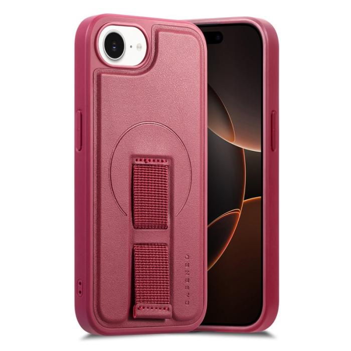 CASENEO - CASENEO iPhone 16e Fodral Magnetiskt PU Läder - Röd
