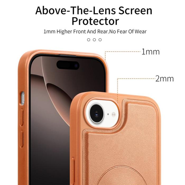 CASENEO - CASENEO iPhone 16e Fodral PU Läder - Chockresistent - Brun