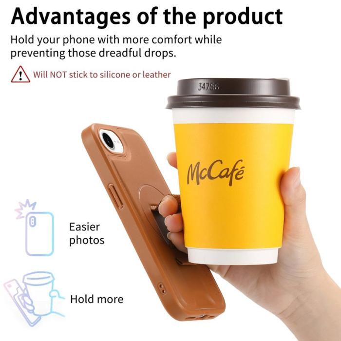 CASENEO - CASENEO iPhone 16e Fodral PU Läder - Chockresistent - Brun