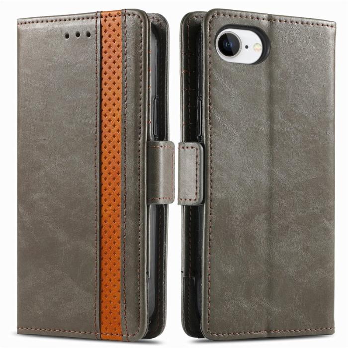 CASENEO - CASENEO iPhone 16e Fodral PU Läder Ställ med RFID - Grå