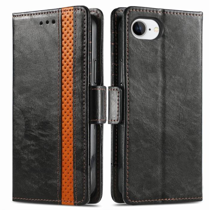 CASENEO - CASENEO iPhone 16e Skal PU Läder Fodral med RFID - Svart