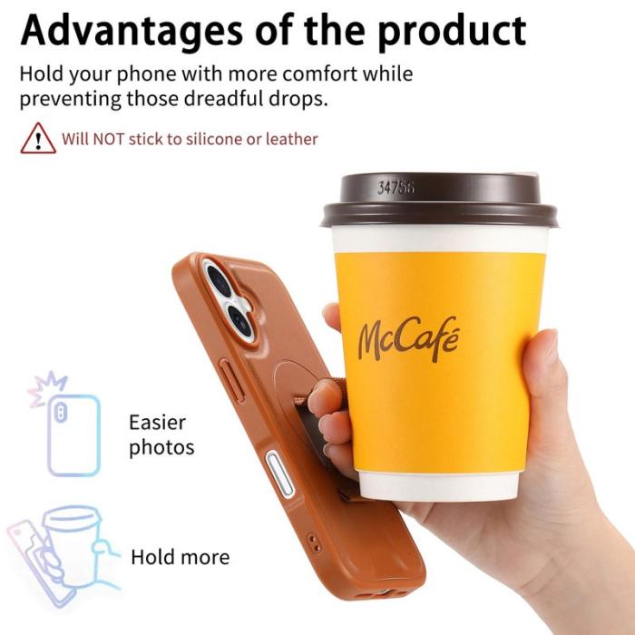 CASENEO - CASENEO iPhone 17 Fodral Magnetiskt PU Läder - Brun