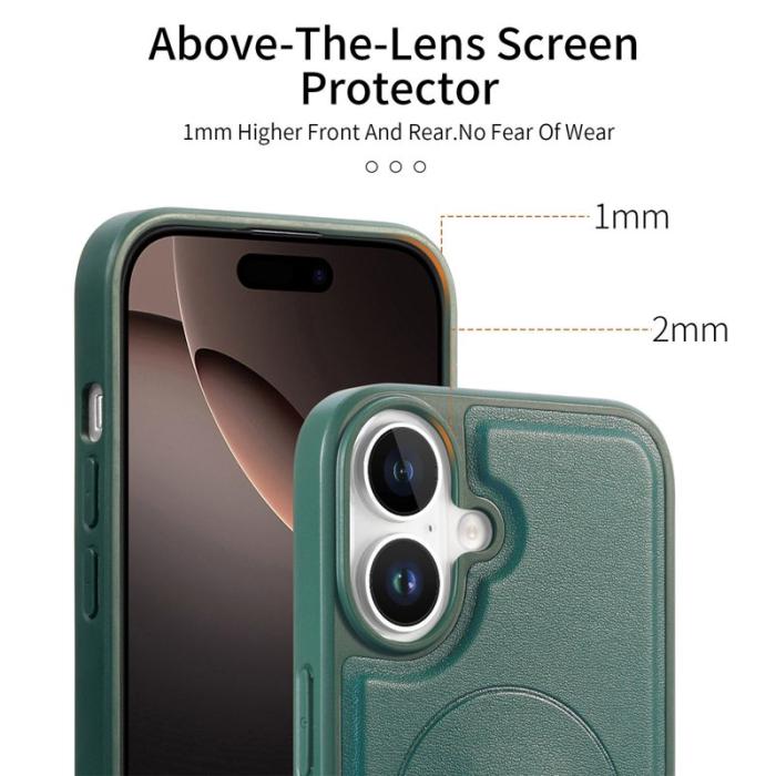 CASENEO - CASENEO iPhone 17 Fodral Magnetiskt PU Läder - Grön